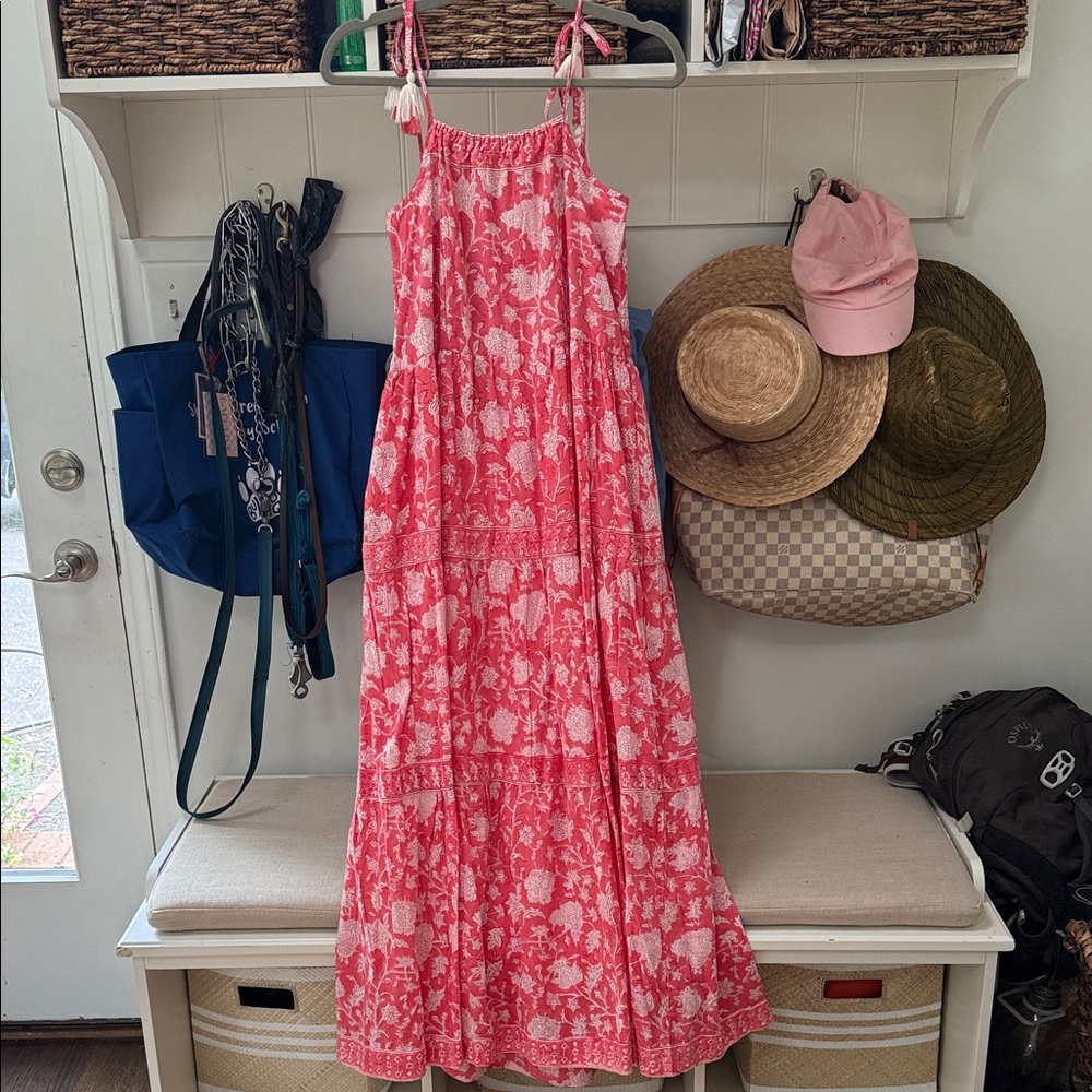 Elegant Pink Floral Maxi Dress